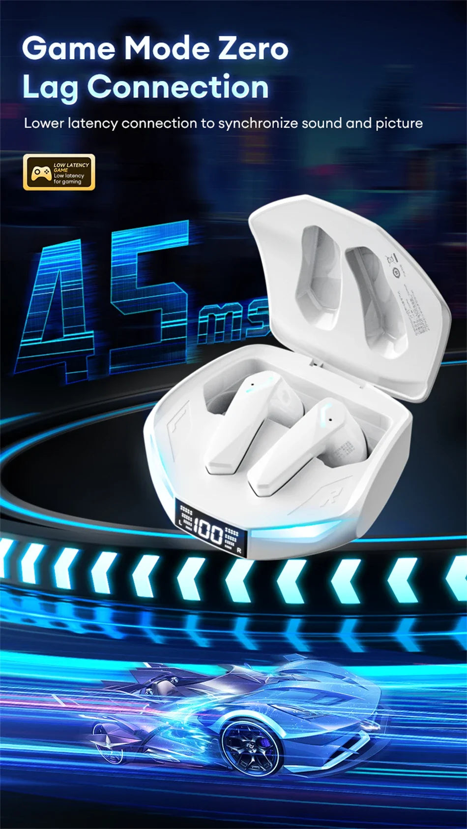Lenovo XT53 Wireless Bluetooth 5.3 Earphones Gaming Low Latency Dual Mode Music Earbuds Sports In-Ear Headset With Mic New Gifts