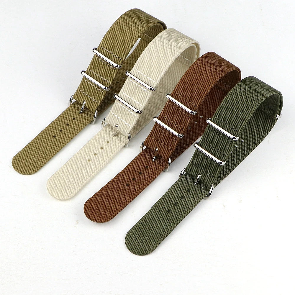 Nylon Watch Band Ribbed Strap 16mm 18mm 19mm 20mm 21mm 22mm 24mm Military Ballistic Fabric Replacement Premium Watchband
