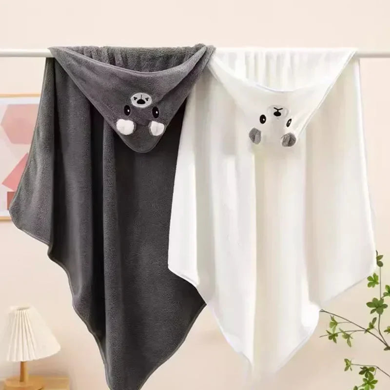 Soft Bath Towel for Baby Absorbent Towel Newborn Swaddle Wrap Baby Blankets for Girls Boys Thick Hooded Bath Towel Cloak lj