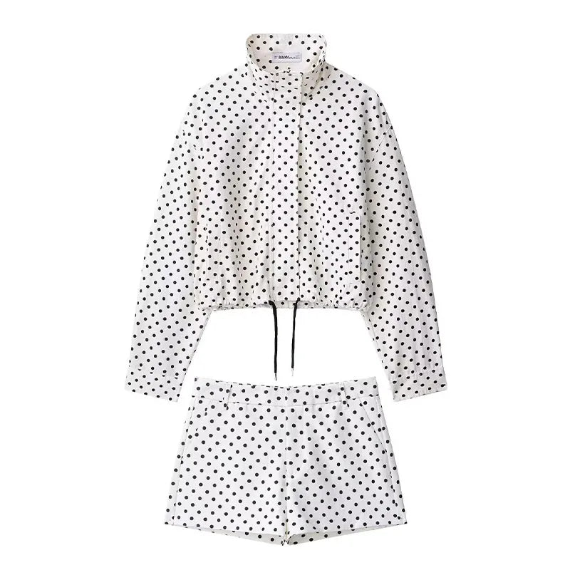 Women's Polka Dot Zip-Up Jacket