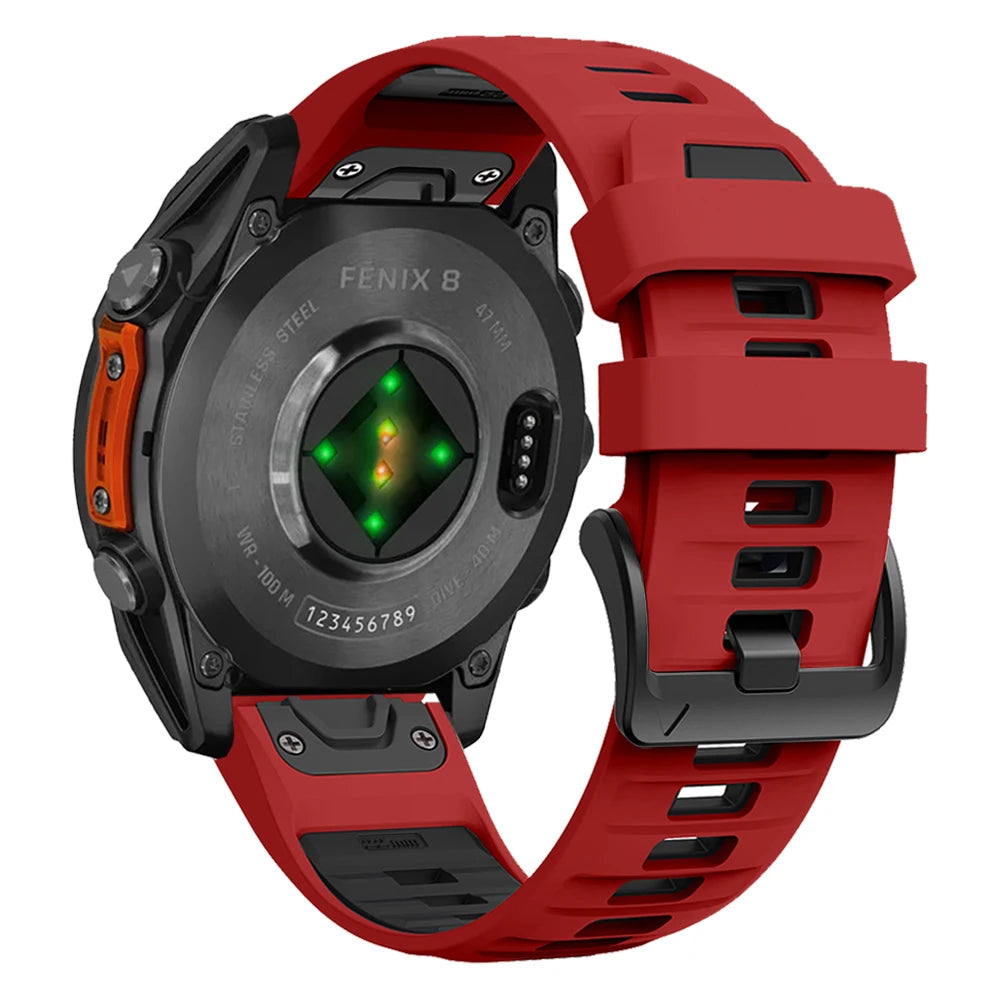 1:1 Fenix8 Watch Band For Garmin Fenix 8 47mm 51mm E 7 7X 6 6X 5 5X/Epix Pro/Enduro 3 QuickFit 22mm 26mm Silicone Strap Bracelet