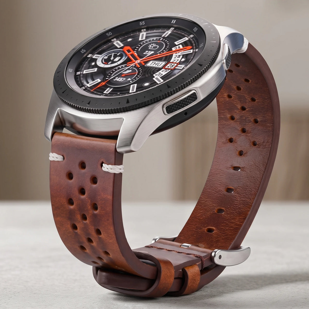 Handmade Cowhide Breathable Watch Band 18 20 22 24mm Men Women 4 Colors Oil Wax Genuine Leather Strap Watchband Accessories