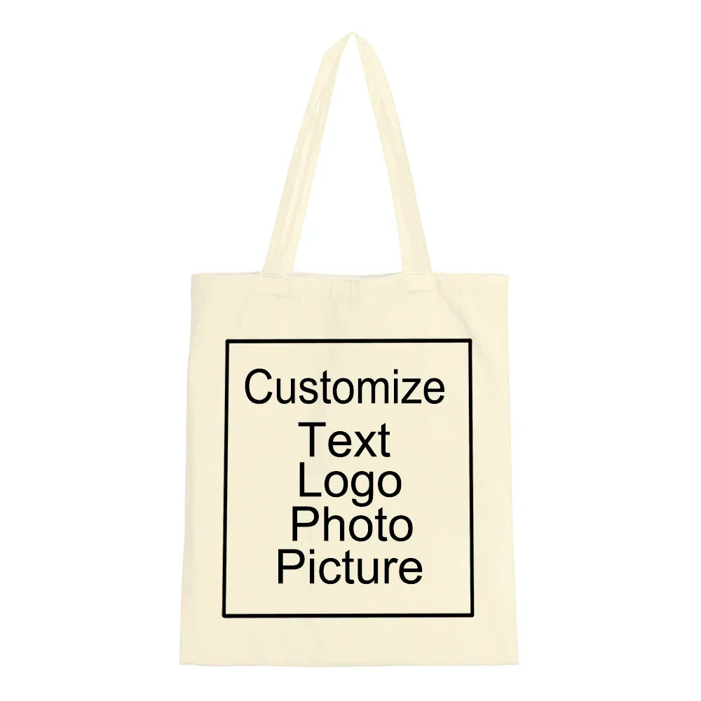 Add Your Logo Customizable Canvas Tote Bag Large Women's Designer Handbags  Shopping Bags for Groceries Fabric Shopper Cloth