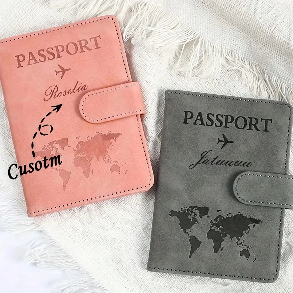 Customized Name Passport Cover, Monogrammed Engraved Name Passport Cover, Passport Holder, Wedding Bridesmaid Groomsman Gift