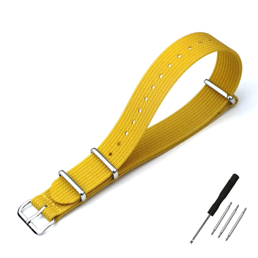Nylon Watch Band Ribbed Strap 16mm 18mm 19mm 20mm 21mm 22mm 24mm Military Ballistic Fabric Replacement Premium Watchband