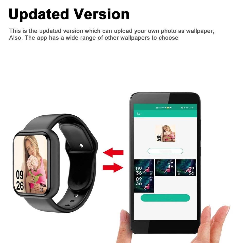 Men's Smartwatch Women's Sport Monitor Fitness Smart Watch Music Control Social APP Message Remind Consumer Electronic Watches