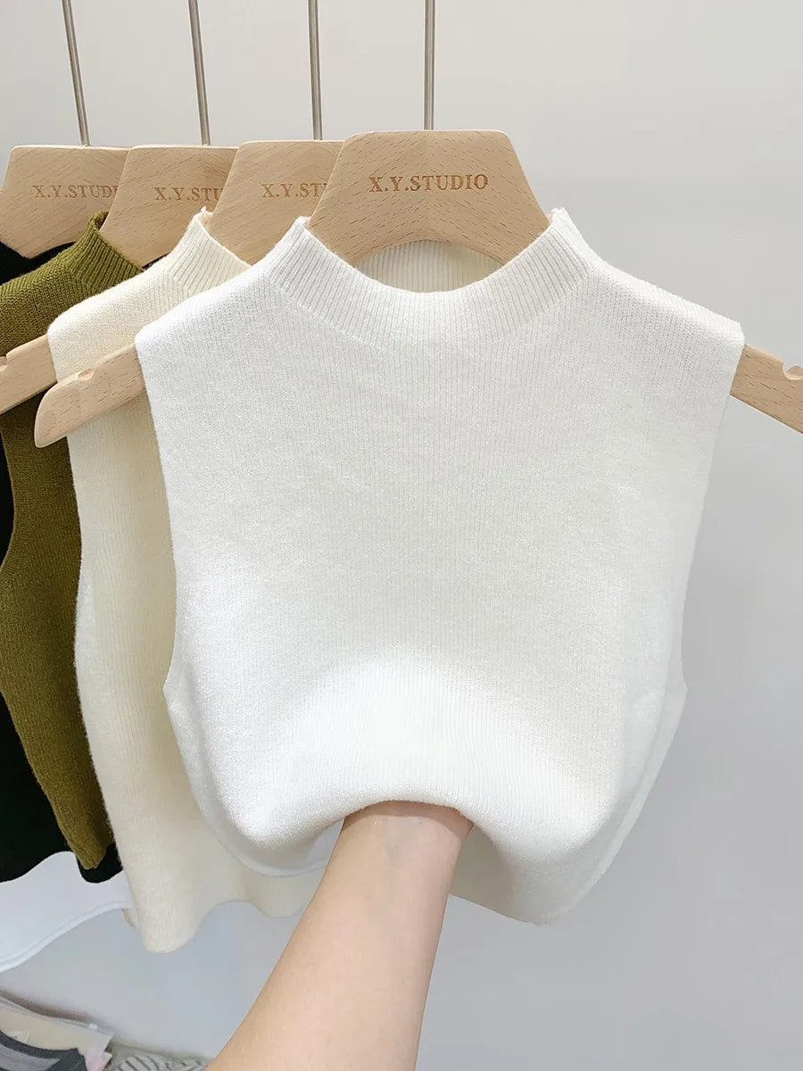 Women's Knitted Sleeveless Tank Top