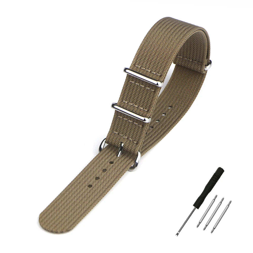 Nylon Watch Band Ribbed Strap 16mm 18mm 19mm 20mm 21mm 22mm 24mm Military Ballistic Fabric Replacement Premium Watchband