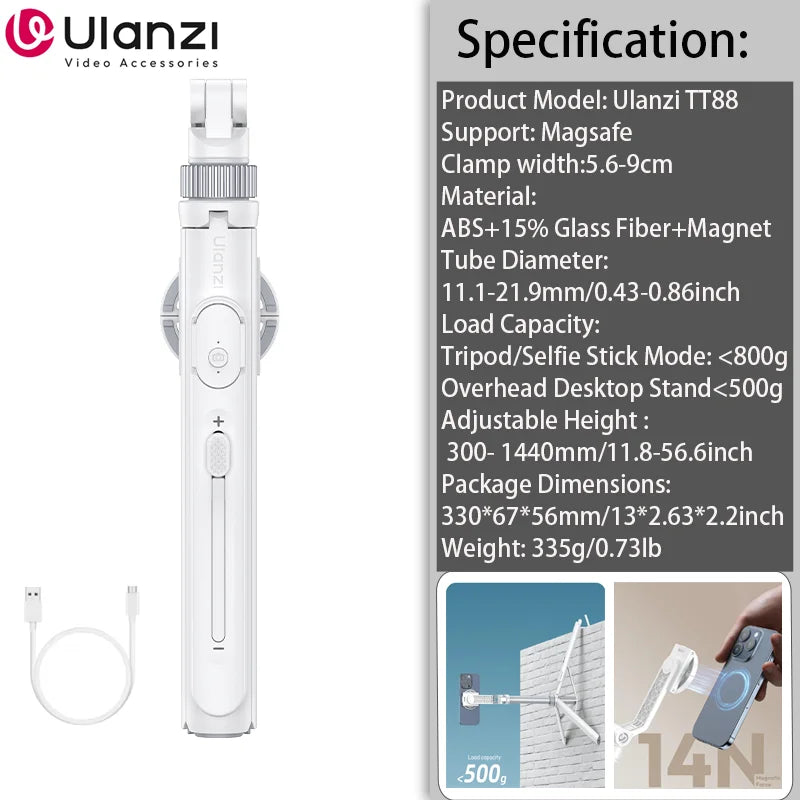 Ulanzi TT88 Overhead Selfie Stick Tripod