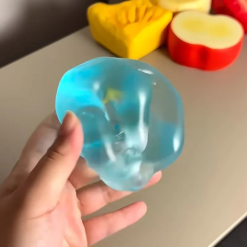 1pc Blue Maltose Squishy Transparent Slow Rebound Stress Relief Desk Ornament Sensory Fidget for Adults Home Decor Art Figurine