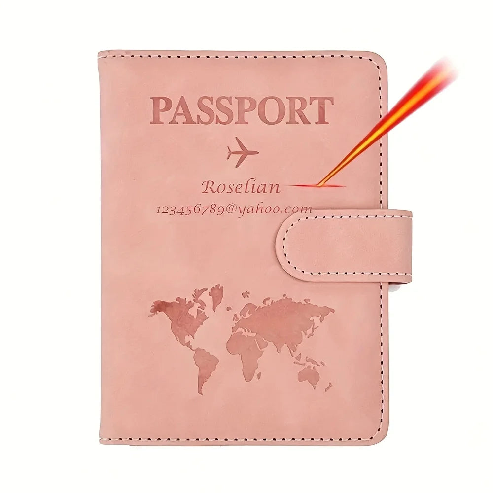 Customized Name Passport Cover, Monogrammed Engraved Name Passport Cover, Passport Holder, Wedding Bridesmaid Groomsman Gift