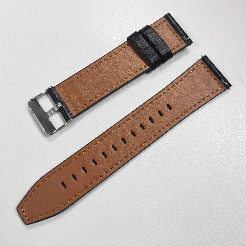 20mm 22mm Leather Watch Band For Huami Amazfit BALANCE 2 Sports Strap Amazfit Bip 6 5/Active 2 Replacement Wristband Accessories