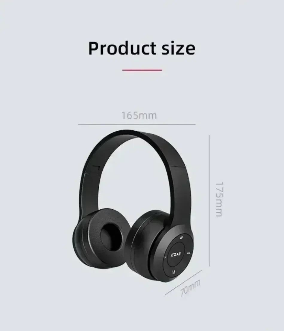 Foldable Wireless Bluetooth Headphones 5.0 Portable HiFi Sound Over-ear Headset for Sports Travel Daily Game music Earphones Use