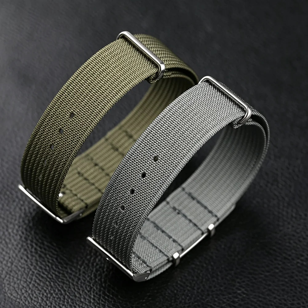 New Ribbed Nylon Watchband Nylon Watch Strap 18mm 20mm 22mm Watchband Accessories for Military Watch Band Bracelets