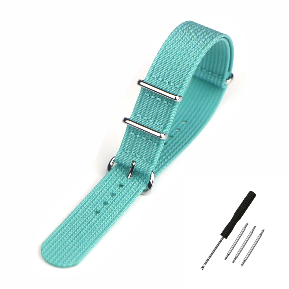 Nylon Watch Band Ribbed Strap 16mm 18mm 19mm 20mm 21mm 22mm 24mm Military Ballistic Fabric Replacement Premium Watchband