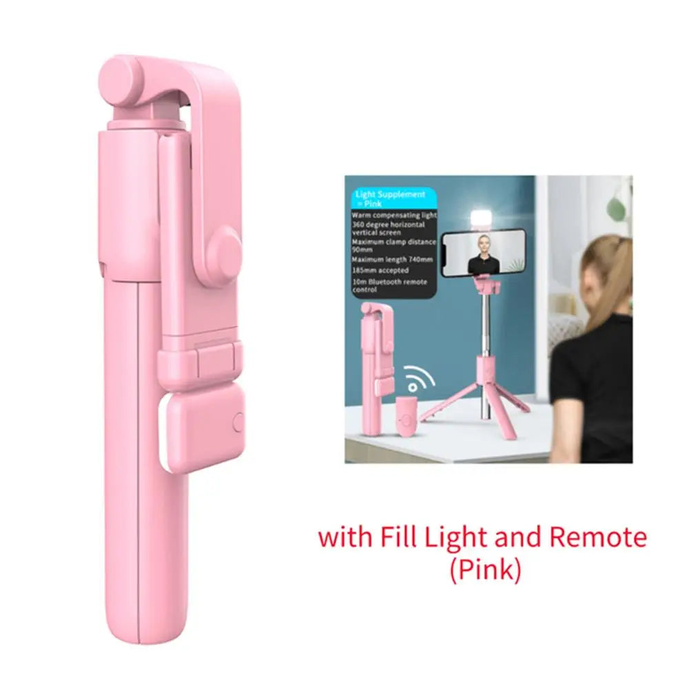 Portable Bluetooth Selfie Stick Tripod with Fill Light