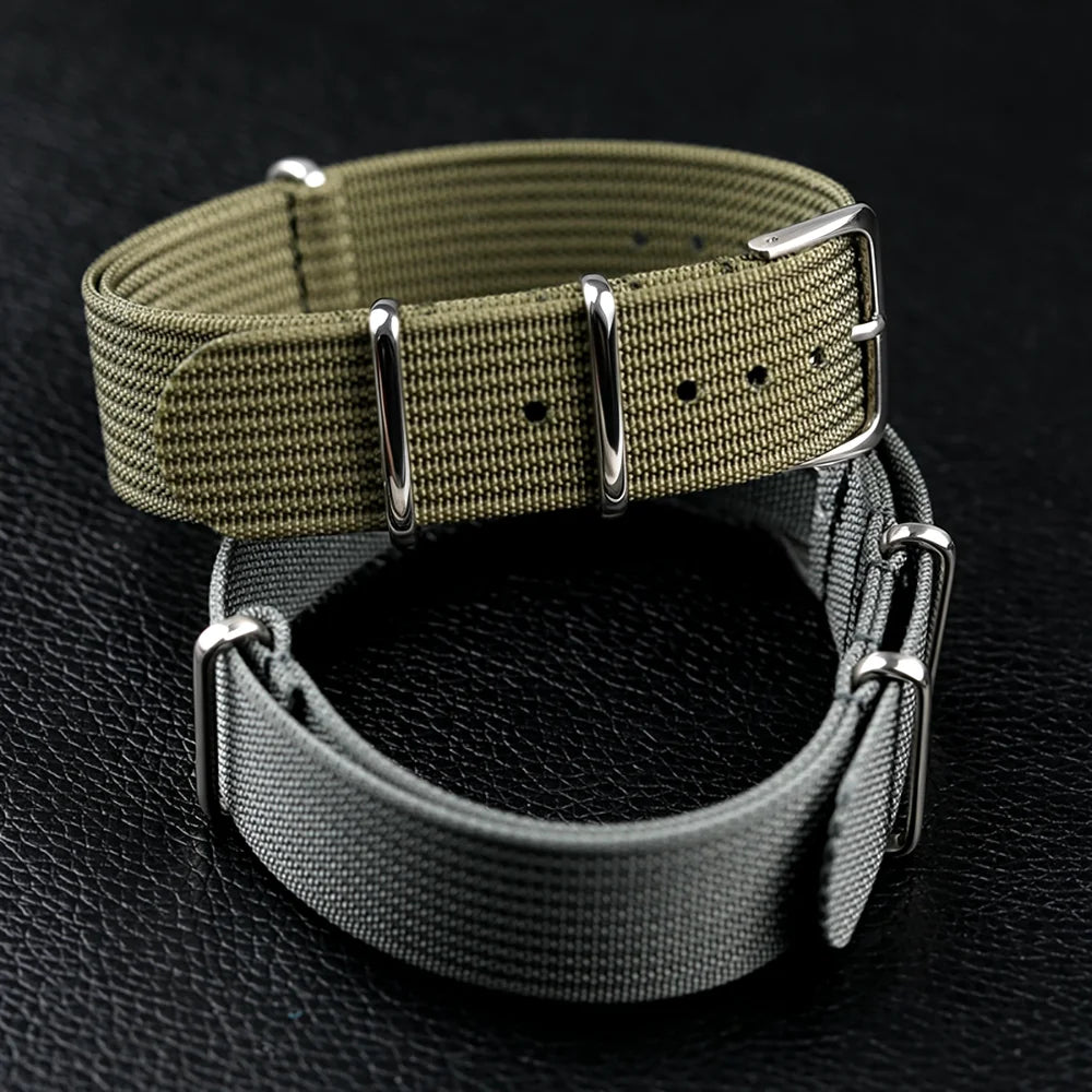 New Ribbed Nylon Watchband Nylon Watch Strap 18mm 20mm 22mm Watchband Accessories for Military Watch Band Bracelets