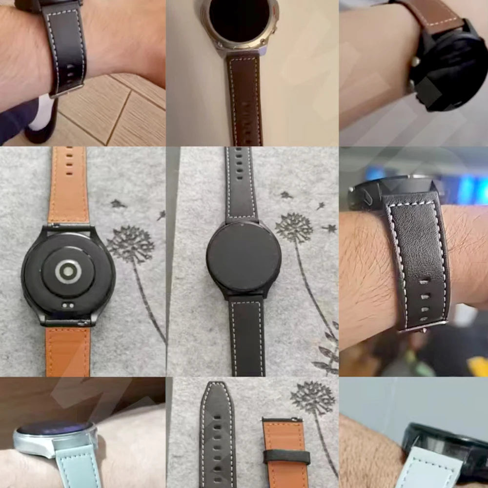 20mm 22mm Leather Watch Band For Huami Amazfit BALANCE 2 Sports Strap Amazfit Bip 6 5/Active 2 Replacement Wristband Accessories