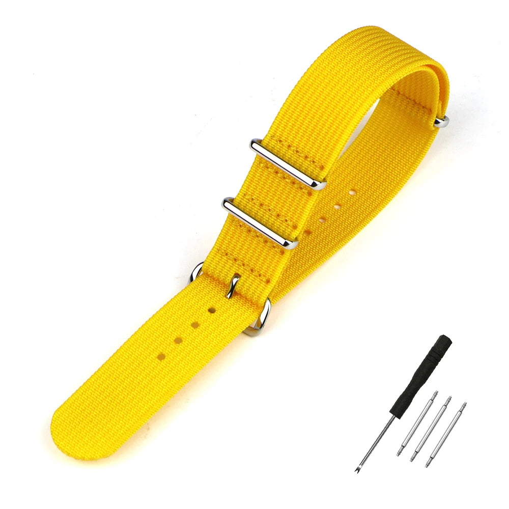 Nylon Watch Band Ribbed Strap 16mm 18mm 19mm 20mm 21mm 22mm 24mm Military Ballistic Fabric Replacement Premium Watchband
