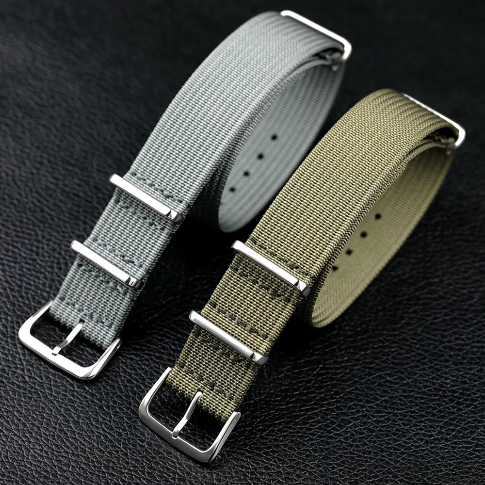 New Ribbed Nylon Watchband Nylon Watch Strap 18mm 20mm 22mm Watchband Accessories for Military Watch Band Bracelets
