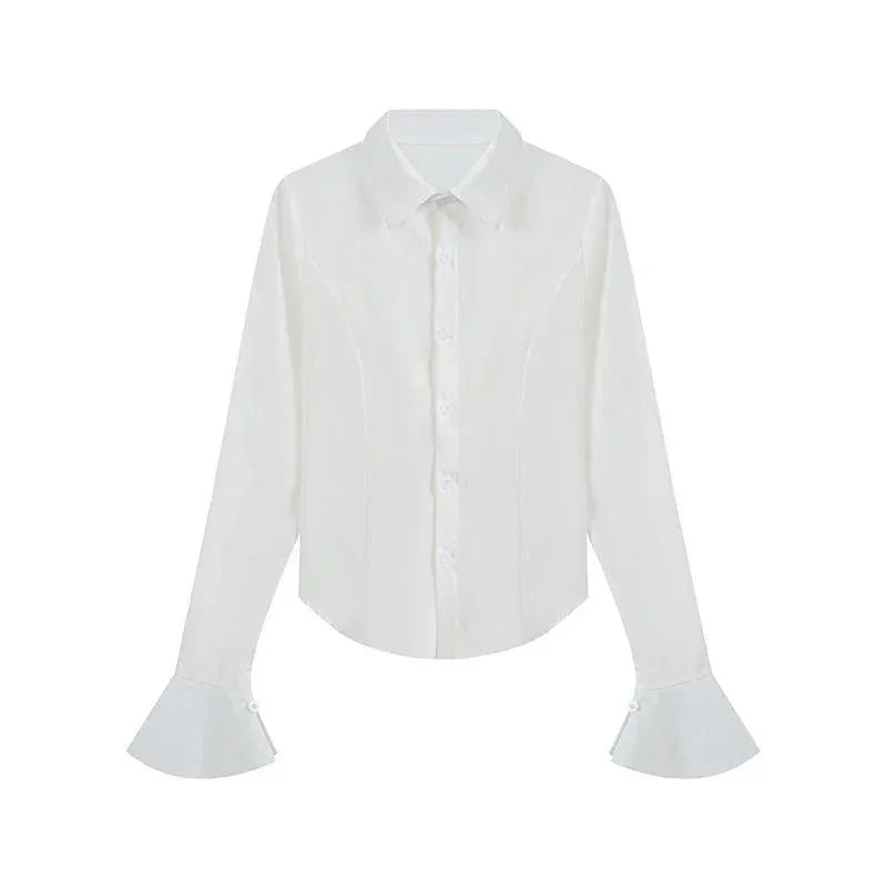 Women's Slim Flared-Sleeve Lapel Blouse