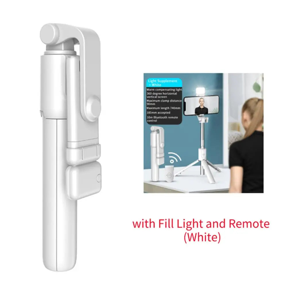 Portable Bluetooth Selfie Stick Tripod with Fill Light