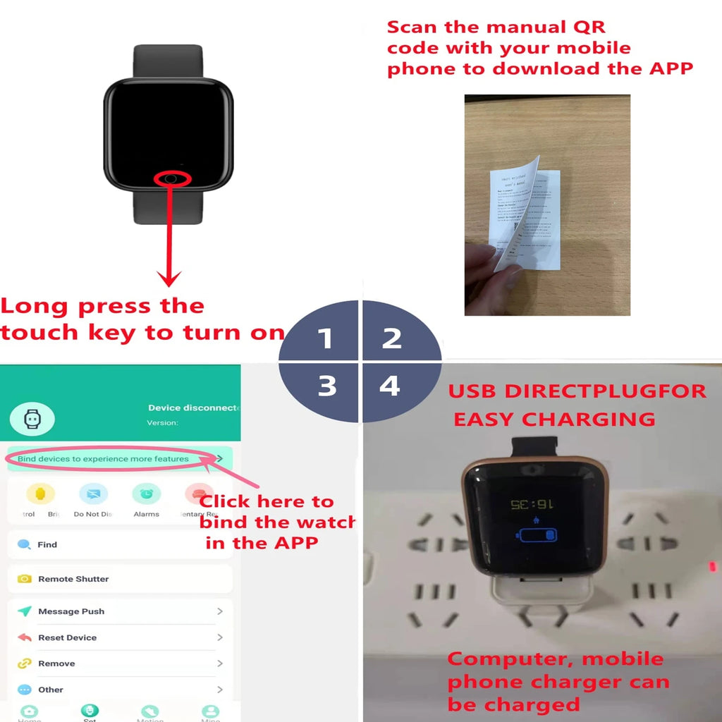 Men's Smartwatch Women's Sport Monitor Fitness Smart Watch Music Control Social APP Message Remind Consumer Electronic Watches