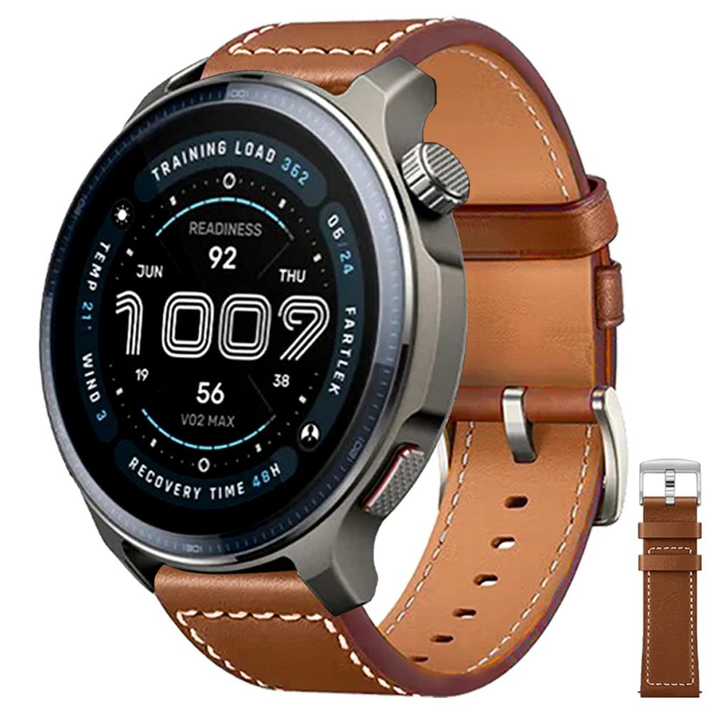 20mm 22mm Leather Watch Band For Huami Amazfit BALANCE 2 Sports Strap Amazfit Bip 6 5/Active 2 Replacement Wristband Accessories