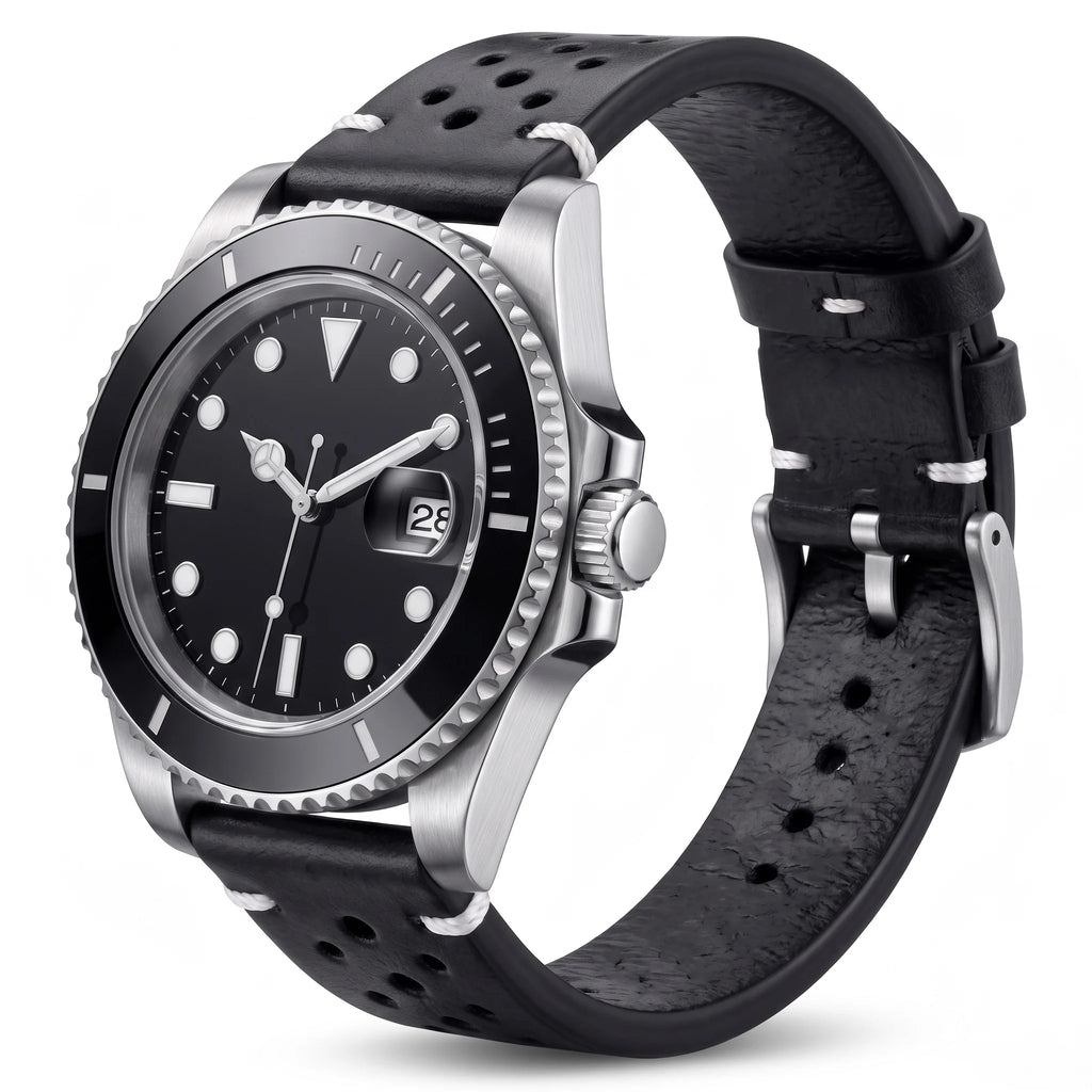 Handmade Cowhide Breathable Watch Band 18 20 22 24mm Men Women 4 Colors Oil Wax Genuine Leather Strap Watchband Accessories