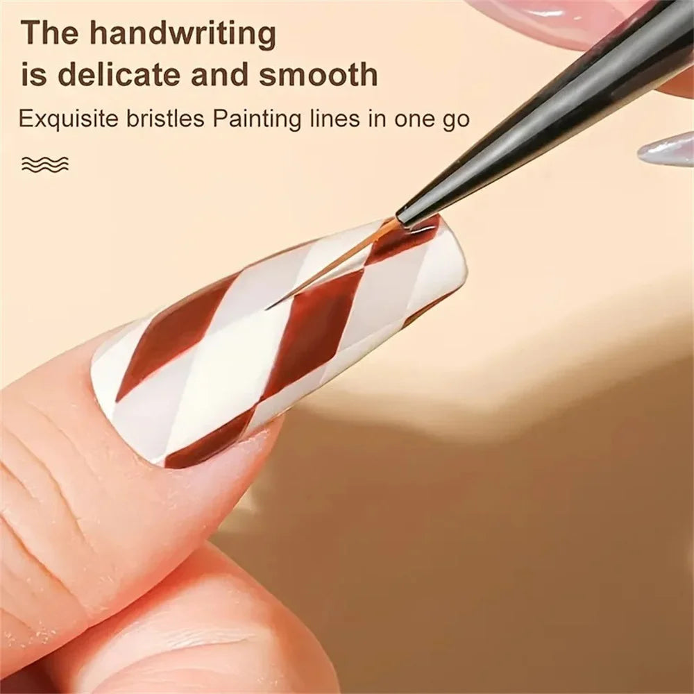 9PCS Professional Nail Brush for Nail Art Liner Brushes Elongated Lines Striping Drawing Painting Nail Design Pen Manicure Tool