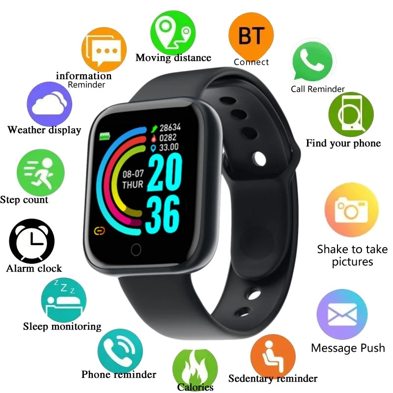Men's Smartwatch Women's Sport Monitor Fitness Smart Watch Music Control Social APP Message Remind Consumer Electronic Watches
