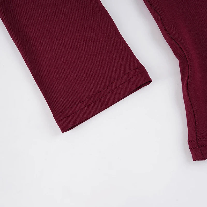 SUCHCUTE Sexy Long Sleeve Solid Patchwork Square Collar T-Shirt Women Elegant Lace Bandage Ruffles Crop Autumn Clothes 2025