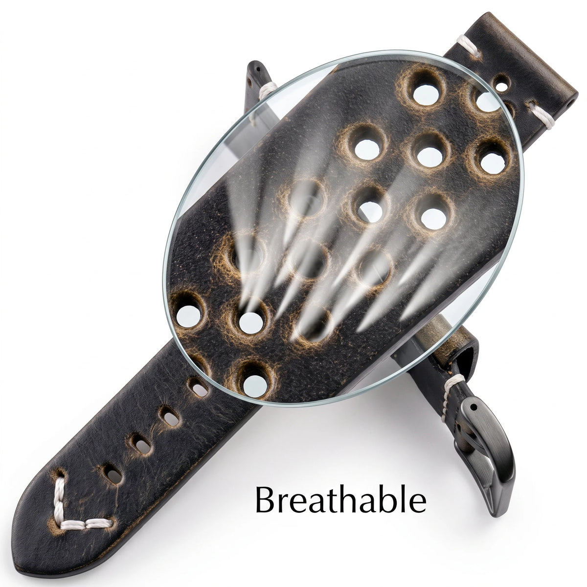 Handmade Cowhide Breathable Watch Band 18 20 22 24mm Men Women 4 Colors Oil Wax Genuine Leather Strap Watchband Accessories