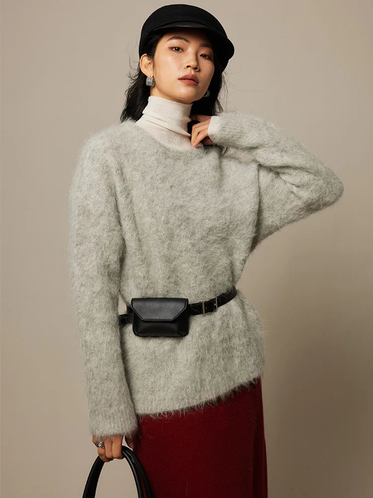 Women's Brushed Alpaca Loose Sweater