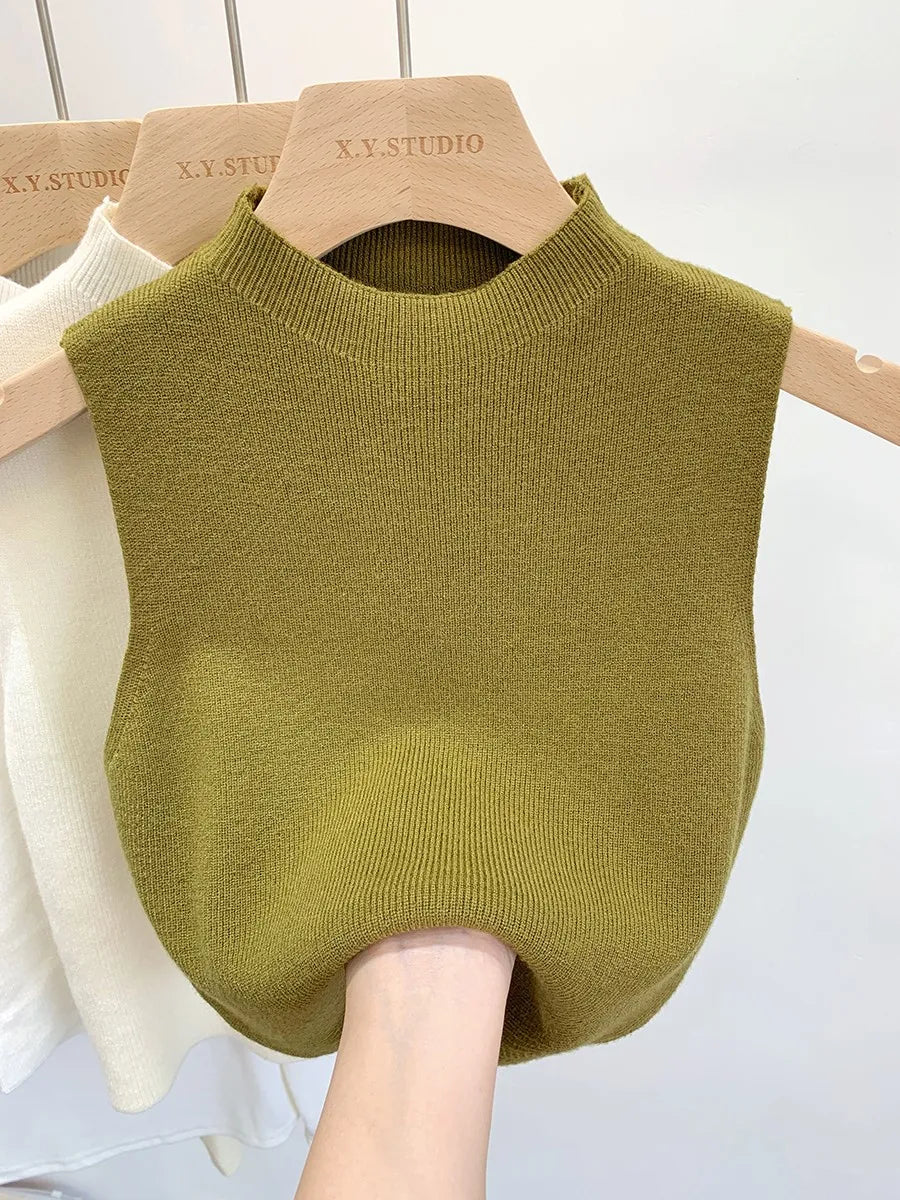 Women's Knitted Sleeveless Tank Top