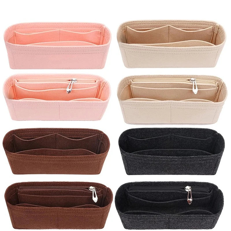 1/2pcs Trendy Felt Insert Bag Organizer Makeup Organizers Liner Perfect for Brand Women's Handbags Cosmetic Bags Bag Accesories