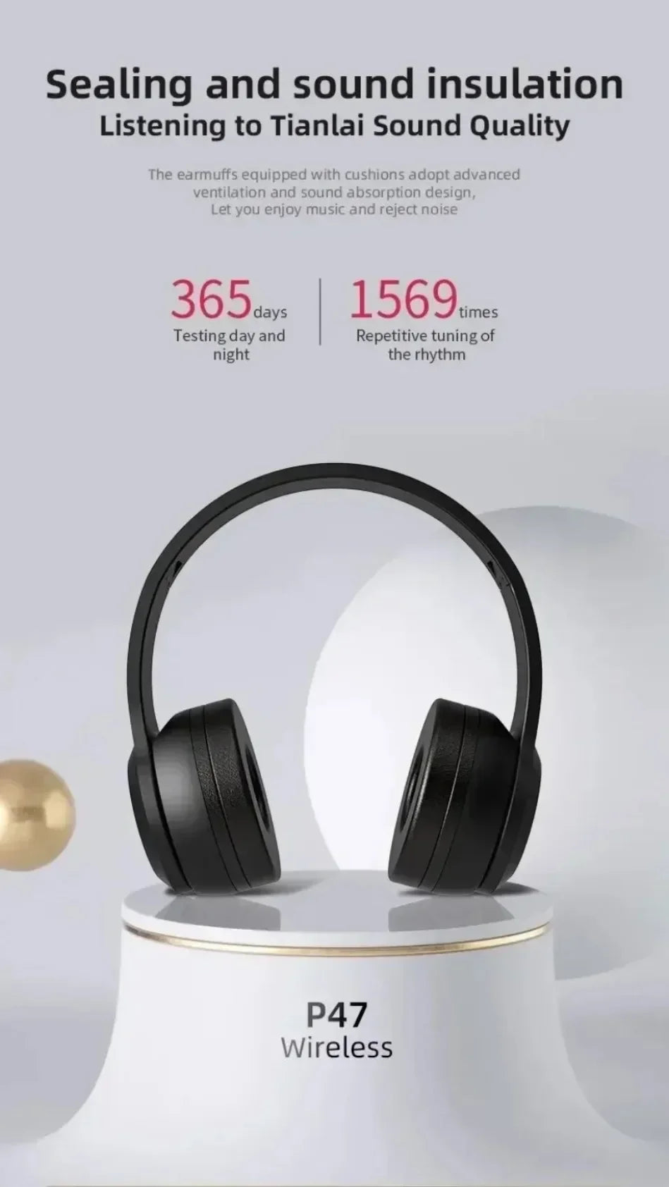 Foldable Wireless Bluetooth Headphones 5.0 Portable HiFi Sound Over-ear Headset for Sports Travel Daily Game music Earphones Use