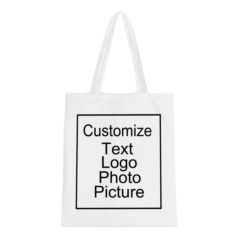 Add Your Logo Customizable Canvas Tote Bag Large Women's Designer Handbags  Shopping Bags for Groceries Fabric Shopper Cloth