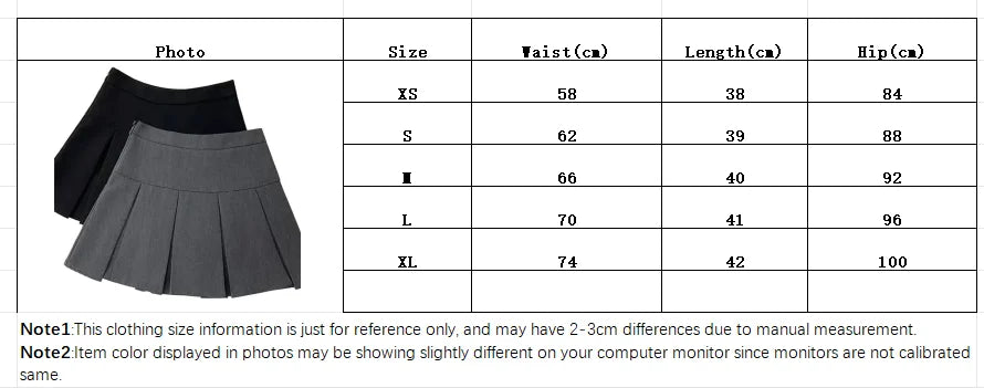 Vintage Gray Pleated Skirt Women Kawaii High Waist Mini Skirts Korean Fashion School Uniform Harajuku Streetwear Spring